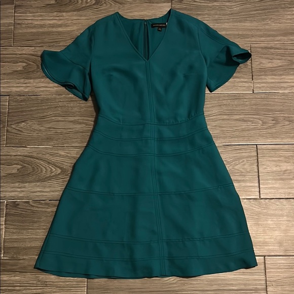 Banana Republic Teal Flutter Sleeve Dress size 4 - Picture 2 of 10